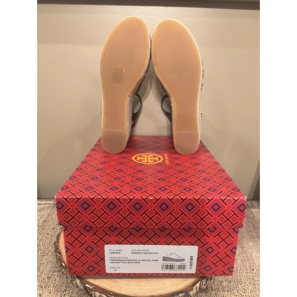 Tory Burch Womens's Size 8.5 M Fisherman Espadrille Wedge Heel Platform New